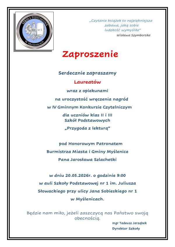 zaproszenie przygoda z lekturą26