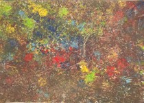 Michał, świetlica kl.1a, stemplowanie papierem